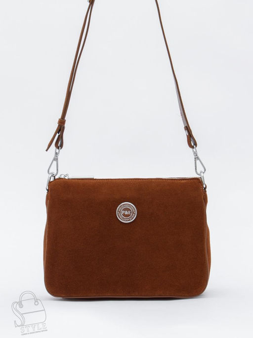 Сумка женская кожаная 1035CF brown Polina&Eiterou
