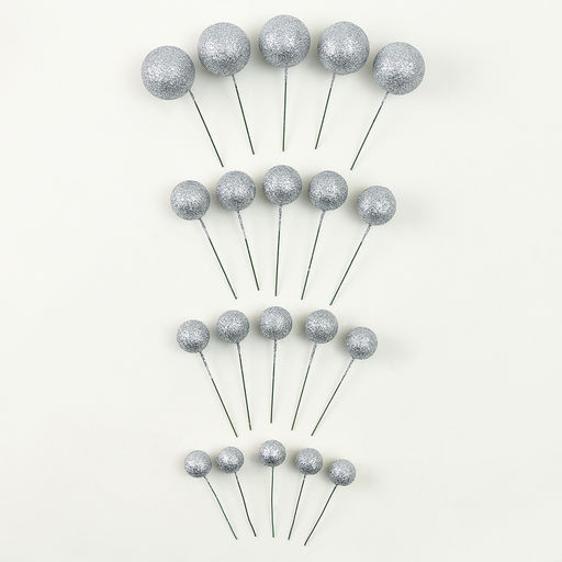 Набор для украшения Бусины, набор 20 шт, цвет серебро - Страна карнавалия фото 2