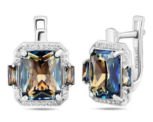 Серьги, мистик кварц синий, Монро