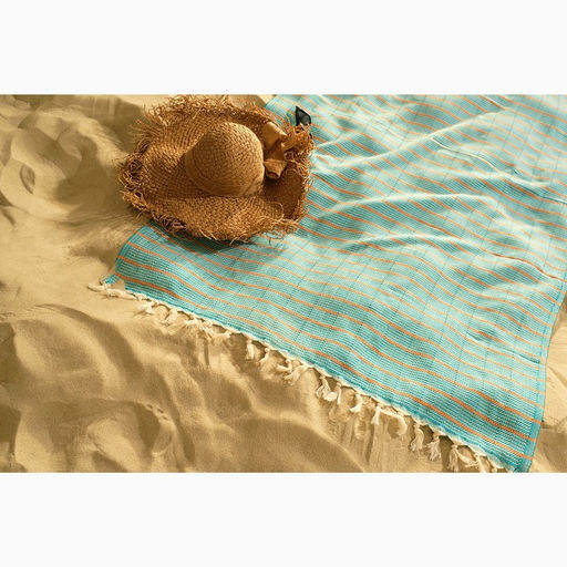 Пештемаль Полосы 100х180 см, голубой - Lovelife фото 7
