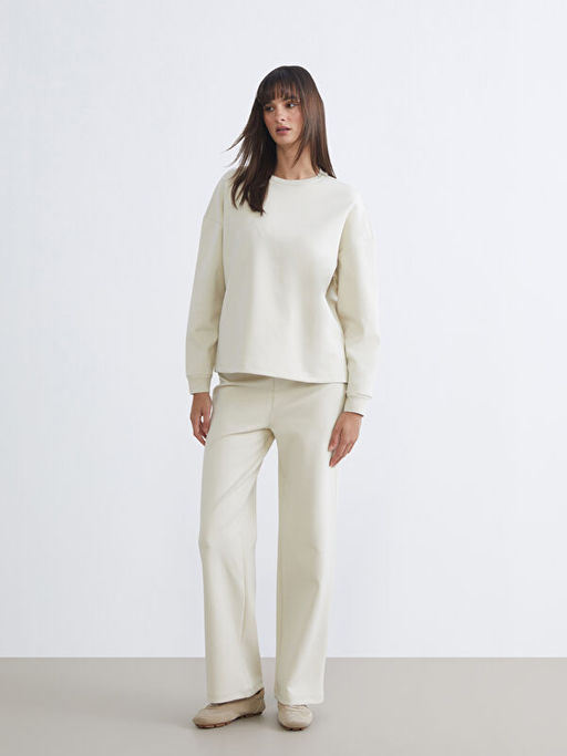 Bisiklet Yaka Oversize Kad?n Sweatshirt