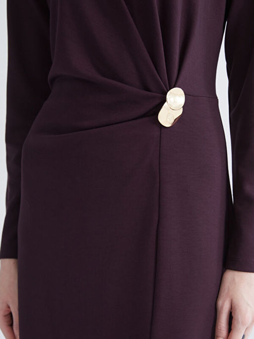 Bisiklet Yaka B?zg?l? Elbise