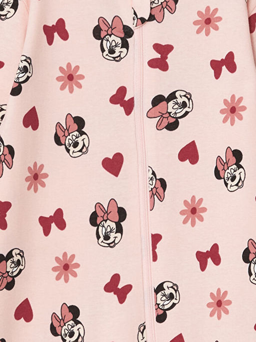 Uzun Kollu K?z Bebek Minnie Mouse Bask?l? Uyku Tulumu - Waikiki фото 3