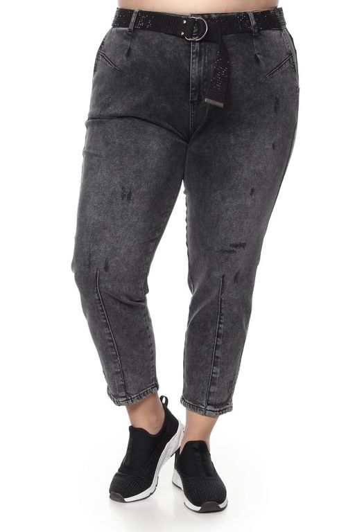 Черные джинсы с ремнем 703643