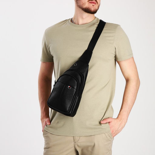 Сумка слинг мужская, искусственная кожа, цвет чёрный - Simaland фото 2