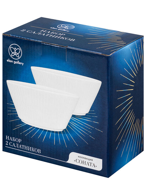 Набор салатников круглых 2 пр. 700 мл 16*16*7,5 см Соната, фарфор - Elan gallery фото 3