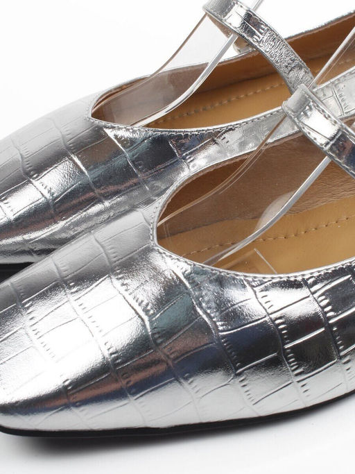 06-2009-5C GREY/SILVER Туфли женские (натуральная кожа)