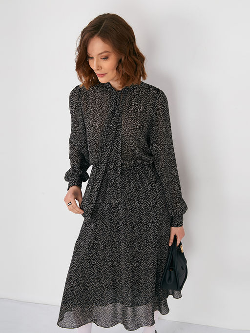 Платье шифон резинка+галстук