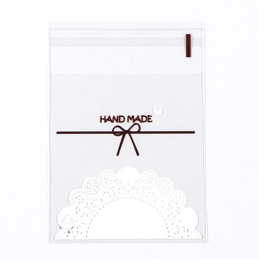 Цена за 100 шт. Пакет БОПП с липкой лентой, «Ручная работа», 10×11+3 см