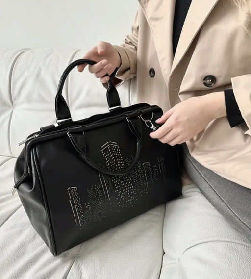 Сумка-саквояж дорожная небольшая из мягкой экокожи. - L-craft фото 8