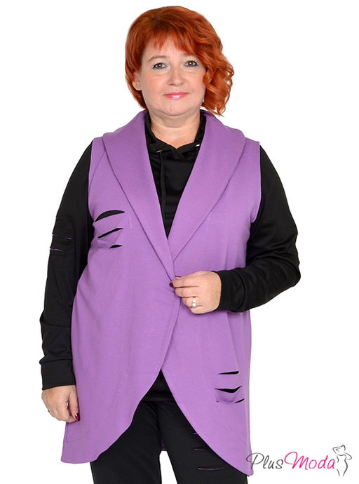 Жакет-дубленка Модель №1384 размеры 44-84 - Plusmoda фото 8