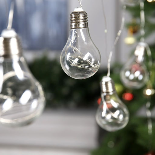 Гирлянда Нить 3 м с насадками Лампочки, IP20, серебристая нить, 100 LED, свечение белое, 3.5 В - Luazon lighting фото 2