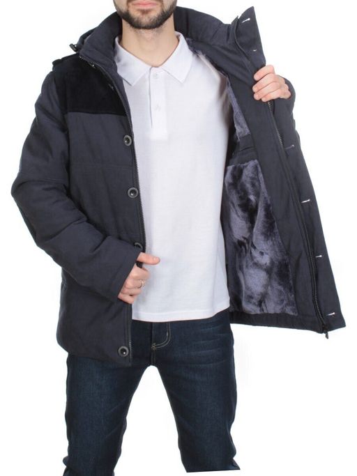 J830111 DEEP BLUE Куртка-жилет мужская зимняя NEW B BEK (100 гр. синтепон и искусственный мех)