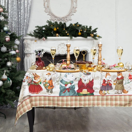 Набор новогодний «Этель» Winter holidays: скатерть 150×180 см ±3 см с ГМВО, салфетка 40×40 см - 8 шт., 100% хлопок
