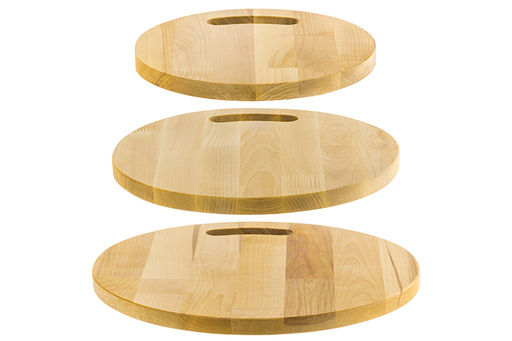 Комплект 3 досок 35*35*1,8 см, 30*30*1,8 см, 25*25*1,8 см "Круг с ручкой" на дер. подстав.