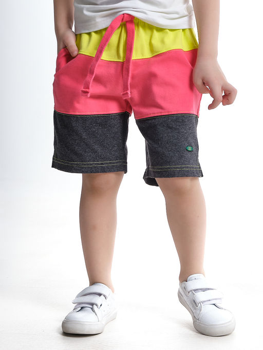 Шорты трикотажные триколор детский сад UD 2928 желт/кор - Mini maxi фото 4