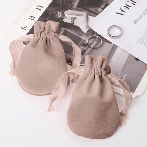 Цена за 50 шт. Мешочек бархатный Классика круглая, 9x11см, цвет розовый - Simaland фото 2