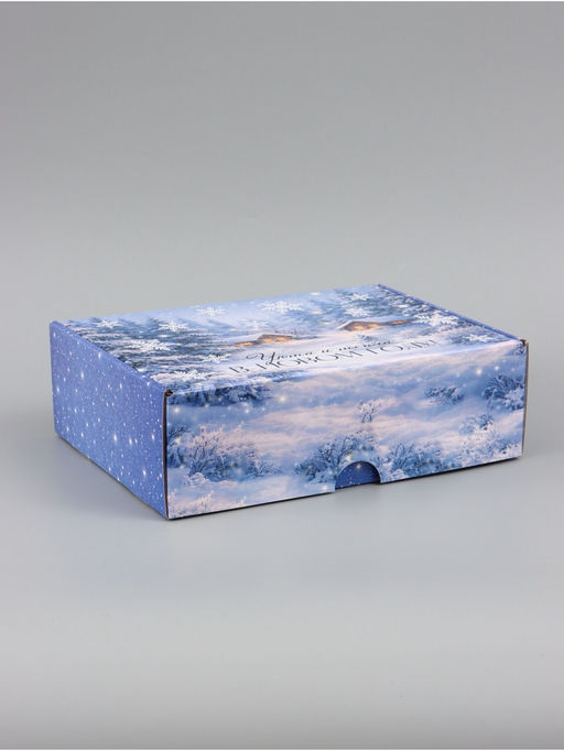 Коробка подарочная, самосборная «Зимний город»,30.7×22×9.5 см