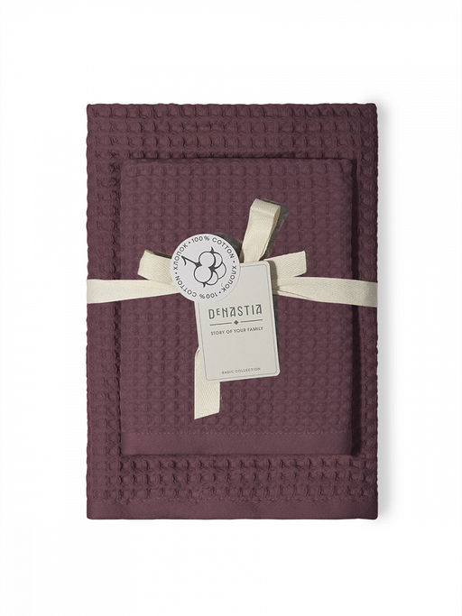 Набор полотенец вафельных 2шт 70x140, 50x90 марсала вафельное полотно