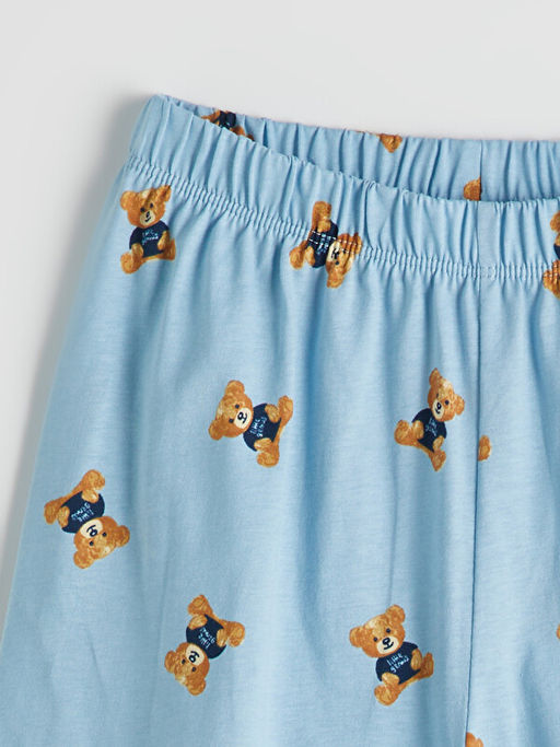 Beli Lastikli Ay?c?k Desenli Erkek ?ocuk Pijama Alt?
