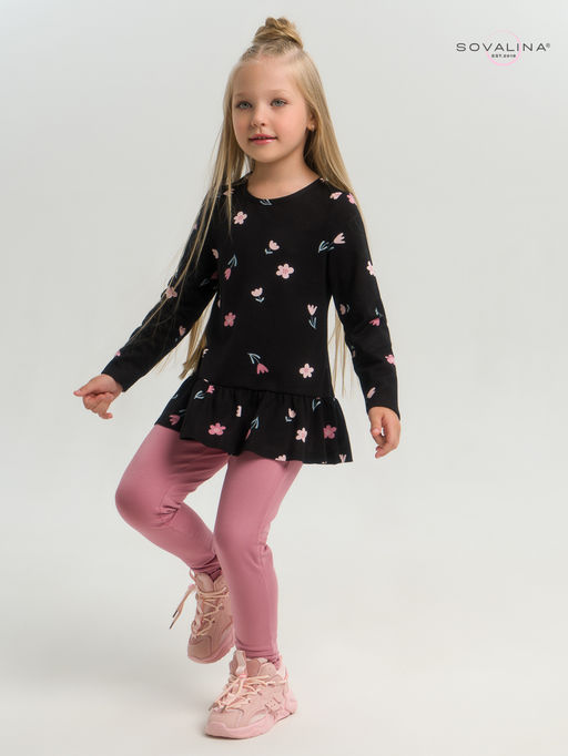 Костюм Алиса тюльпаны на черном-сухая роза - Sovalina фото 22