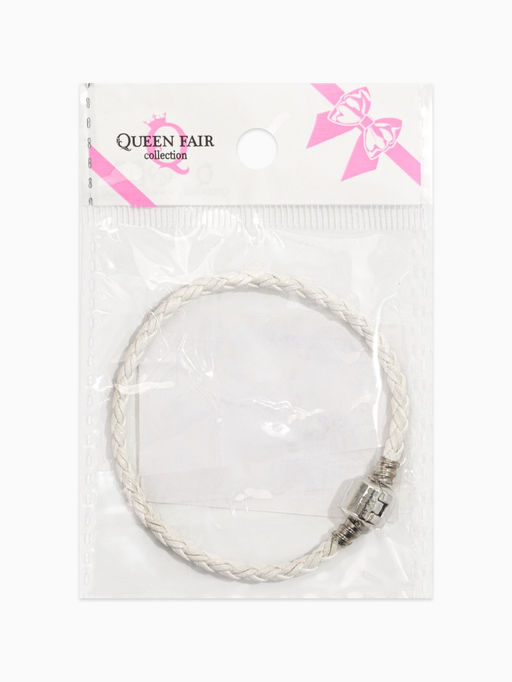 Цена за 3 шт. Браслет-основа для шармов Бусинка, L=18 см, белый в серебре