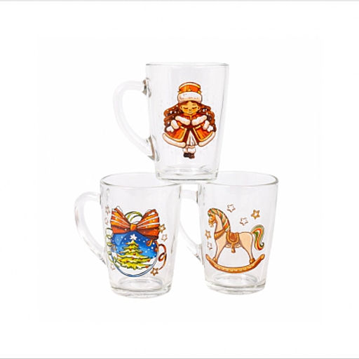 Кружка КАПУЧИНО НОВОГОДНИЕ ИГРУШКИ 300мл