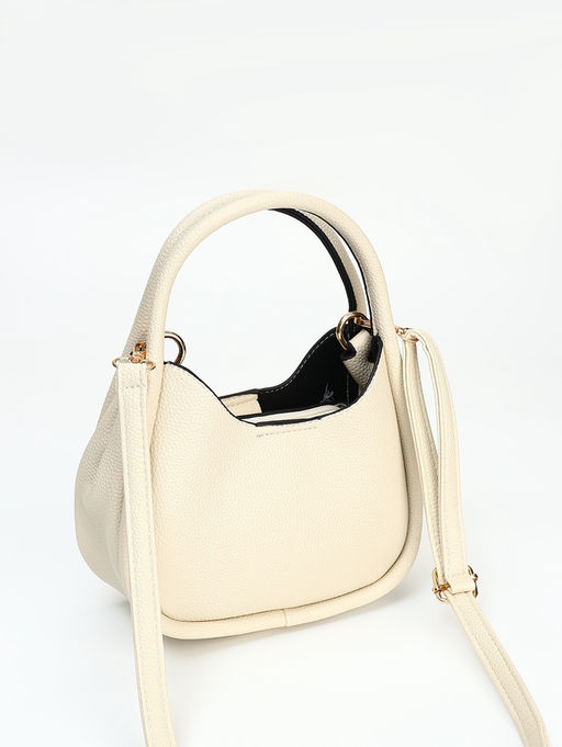 Сумка женская тоут на молнии, 23×10×16 см, однотонная, белая