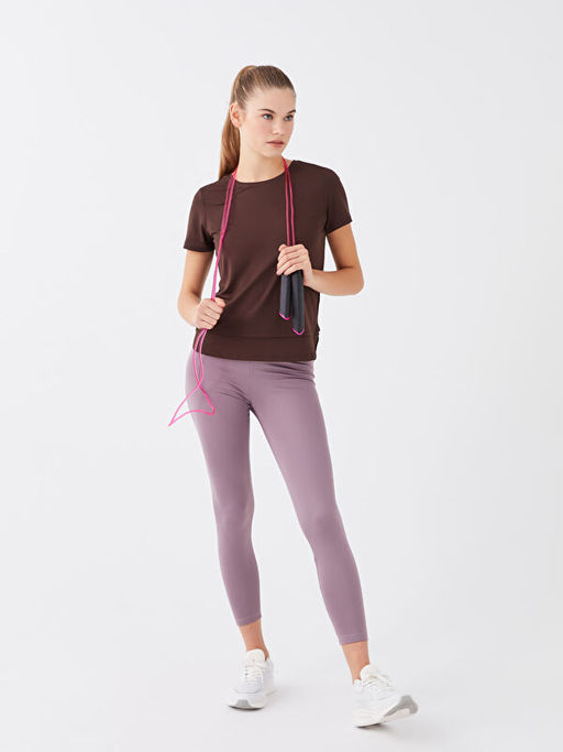 Kad?n Beli Lastikli D?z Spor Tayt