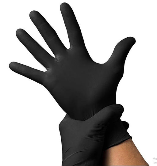 Перчатки нитриловые чёрные, 100шт, размер S - Family фото 2