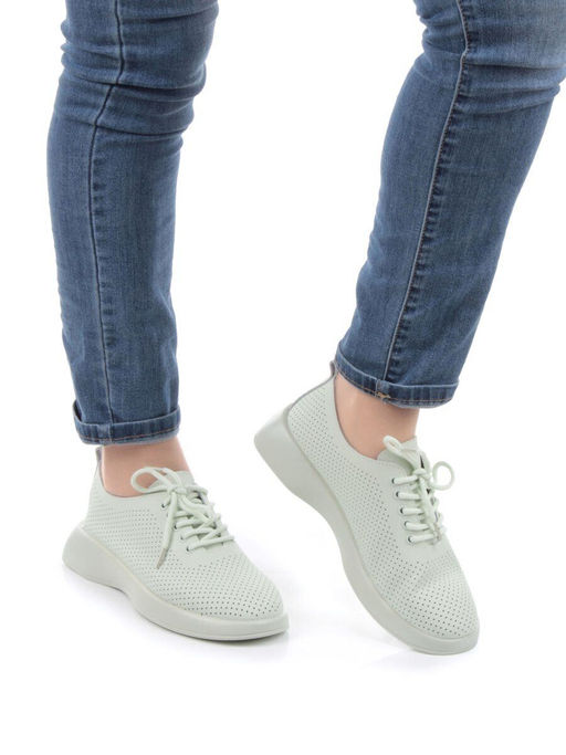 03-YD8-3D LT. GREEN Полуботинки женские (натуральная кожа) - Фабричный китай фото 3