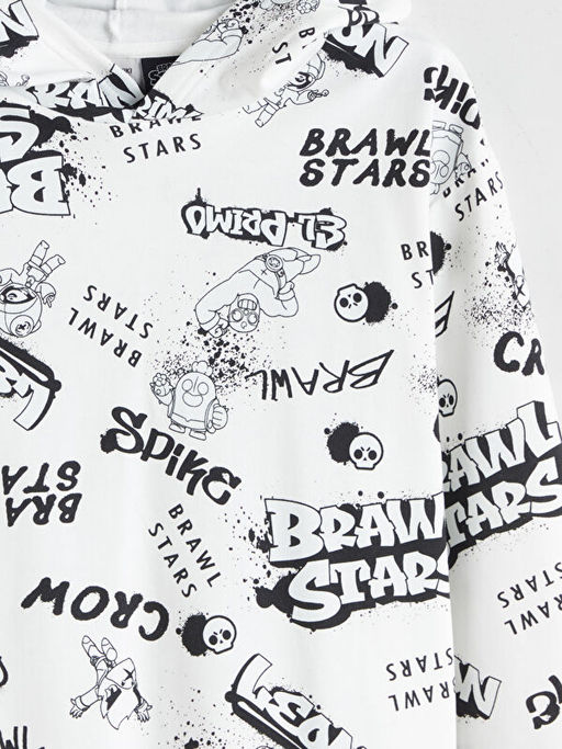 Kap??onlu Brawl Stars Bask?l? Erkek ?ocuk Sweatshirt