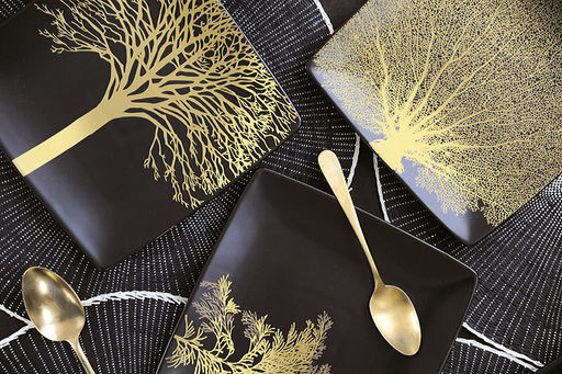 Набор тарелок Singapore, чёрный, 21x21 см, 4 шт - Anna lafarg фото 10