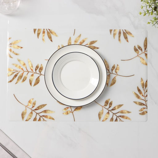 Салфетки сервировочные на стол Доляна «Кейли», 4 шт., 30×45 см, белые с золотом