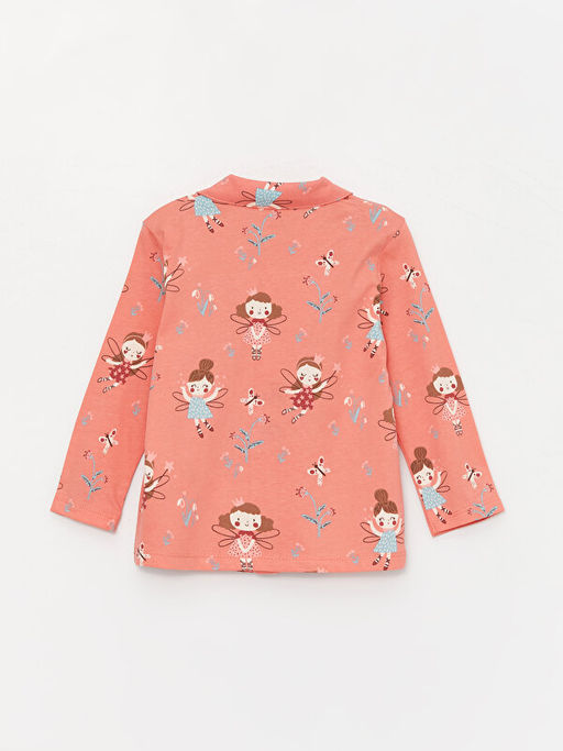 Polo Yaka Uzun Kollu Bask?l? K?z Bebek Pijama Tak?m?