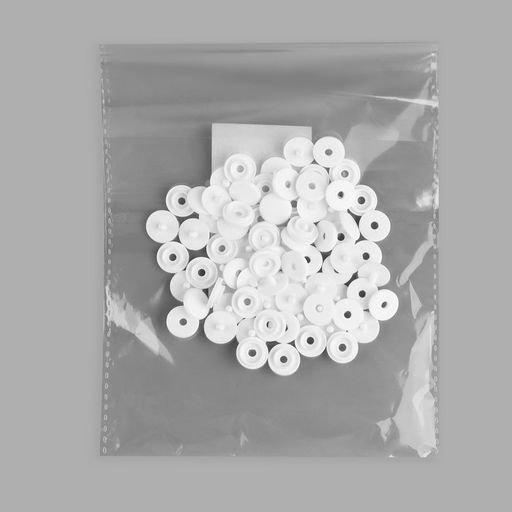 Цена за 20 шт. Кнопка пластиковая, d = 10 мм, цвет белый, цена за 1 штуку