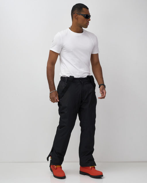 Горнолыжные мужские брюки зимние черного цвета 9800Ch - Mtforce фото 3