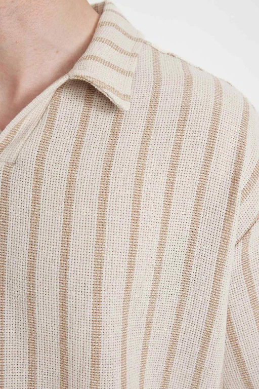 Рубашка оверсайз с воротником поло и короткими рукавами - Defacto фото 5