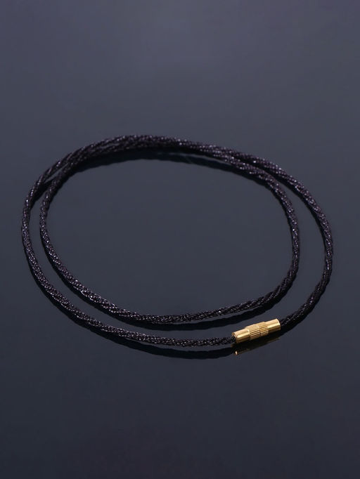 Цена за 10 шт. Шнурок текстильный с винтовым замком, 50 см, чёрный