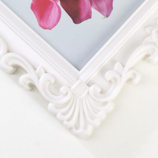 Фоторамка для фото 10?15 см Розочки и завитки роза, пластик, белая, 20.5?15.5 см