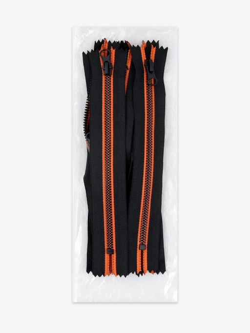 Цена за 10 шт. Молния «Трактор», №5, неразъёмная, замок автомат, 18 см, чёрная, оранжевая