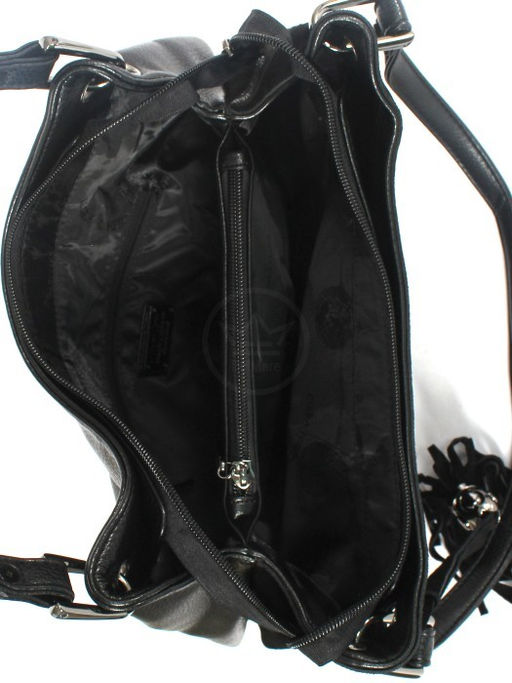 Сумка женская иск/кожа+нат/замша GT-MAQ 63116 MAQ-1/F 001-1/М-1/F 001-1, 1отд+карм/пер, черный SALE 257810 - Adelia фото 3