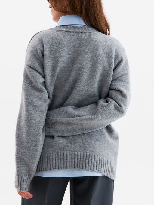 Джемпер женский MINAKU: Knitwear collection, светло-серый, размер 46-48  фото 29