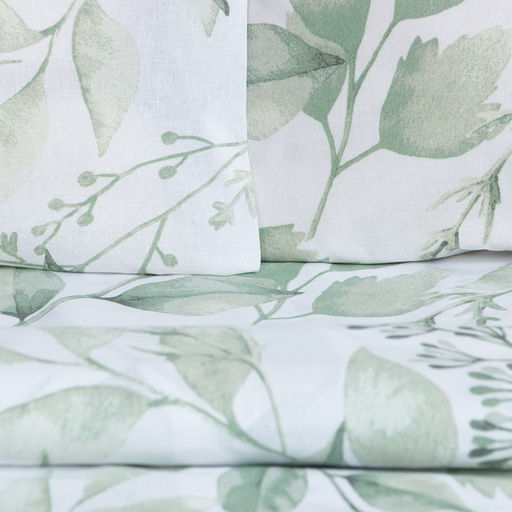 Постельное бельё Этель Евро Акварельные листья 200х215 см, 220х240 см, 70х70 см -2 шт, поплин 125 г/м2  фото 3