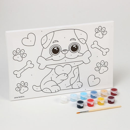 Картина по номерам Щеночек с косточкой, 20 30 см - Школа талантов фото 4