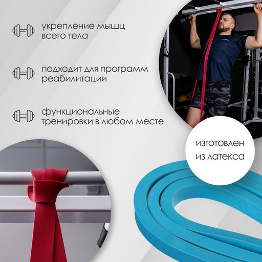 Эспандер ленточный многофункциональный ONLITOP, 208х0,6х0,5 см, 1-10 кг, цвет мятный
