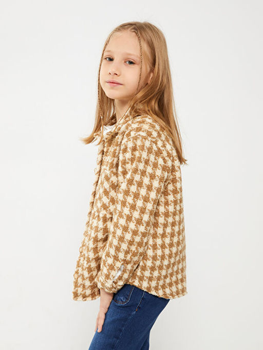 Kazaya?? Desenli Uzun Kollu K?z ?ocuk G?mlek Ceket - Waikiki фото 2