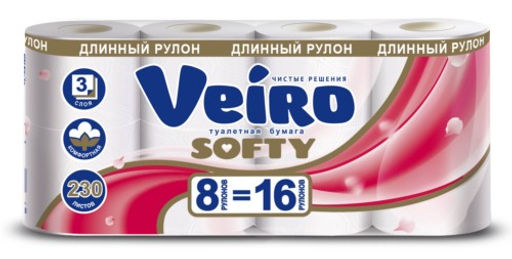 VEIRO т/бумага 2-сл. Softy (8 рул.) Белая 30м