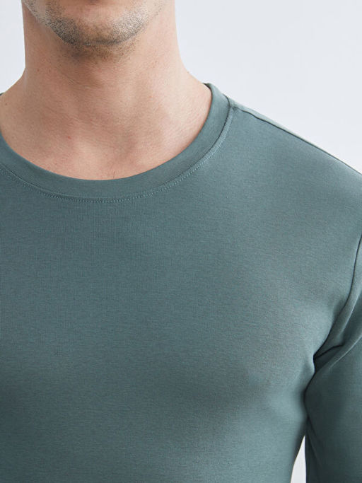 Bisiklet Yaka Uzun Kollu Erkek Ti??rt