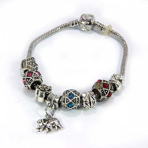 Браслет Пандора Фианит MIX и Слоник символ изобилия и процветания